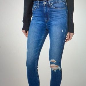 PAIGE Denim High Rise Margot Crop Alessio Destructed Size 24